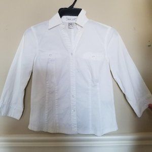 WHITE COLLARED SHIRT - WOMEN (Small Size; Petite)